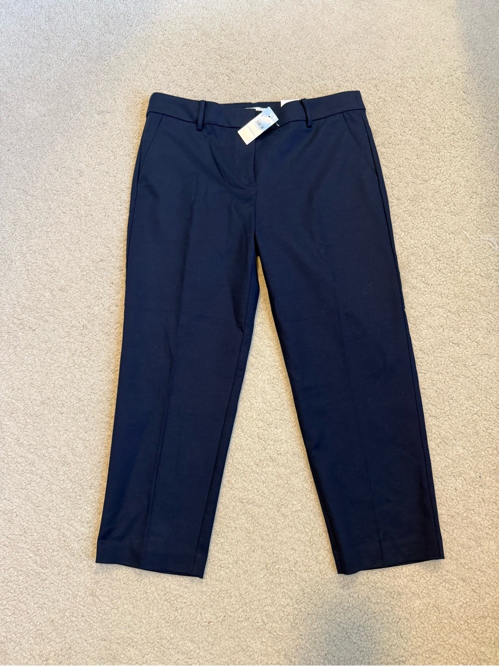 LOFT Dark Navy Straight-Leg Trousers
